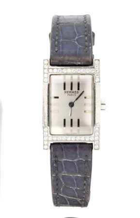 Orologio in acciaio e diamanti. Ref. TA1.230 cassa rettangolare, quadrante...