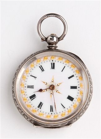 Orologio da tasca svizzero in argento 1880-1890 circa cassa in argento...
