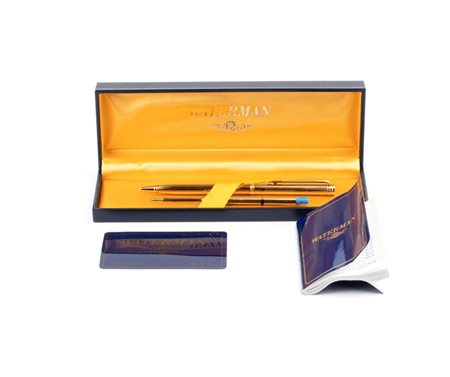 WATERMAN 502 Penna a sfera composta da ricarica e penna placcata in oro,...