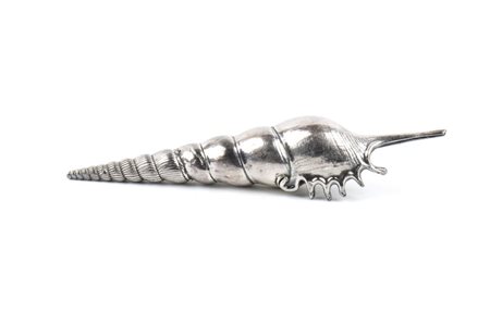 FEDERICO BUCCELLATI Conchiglia marina montata in argento Italia, XX secolo...