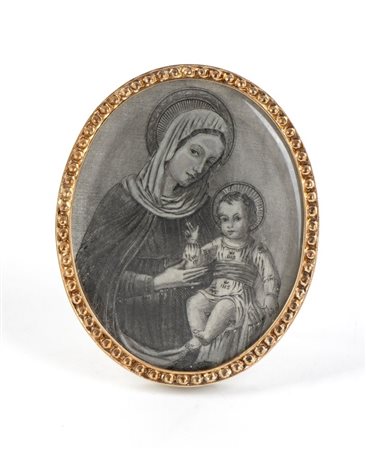 GIANMARIA BUCCELLATI (1929 - 2015) Ciondolo in argento e oro con miniatura...
