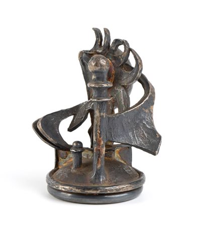 FAUSTO MARIA FRANCHI (Roma, 1939 - ) Scultura Brutalista in argento Italia,...
