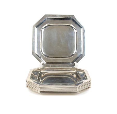 SILVER STYLE di SCALTRITI & MAROCCO Set di 12 sottopiatti italiani in argento...