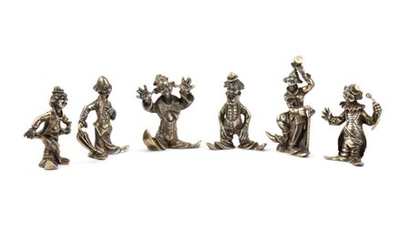 Set di 6 segnaposto italiani in argento metà XX secolo Peso totale: 545 gr a...