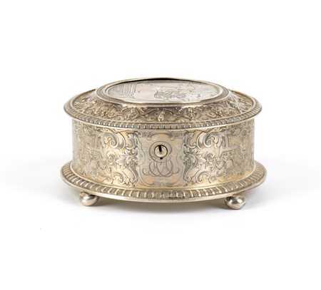 REED & BARTON Scatola portagioie americana in argento XX secolo Altezza x...