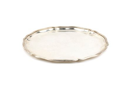 MANLIO SCHREIBER Vassoio italiano in argento prima metà del XX secolo...