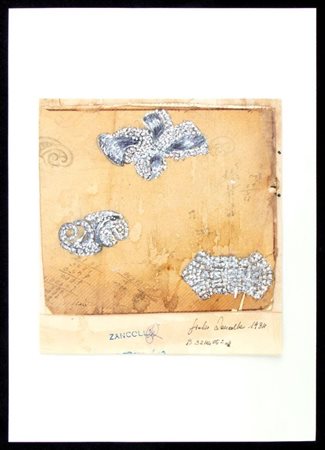 GIULIO ZANCOLLA Progetto per spille Anni '30 disegni di tre spille con...
