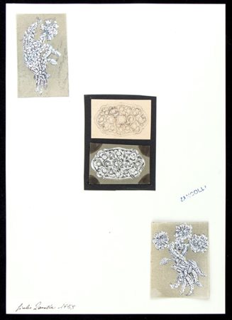 GIULIO ZANCOLLA Progetto per spille Anni '50 disegni di quattro spille con...
