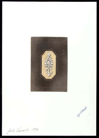 GIULIO ZANCOLLA Progetto per orecchino pendente Anni '30 disegno di orecchino...