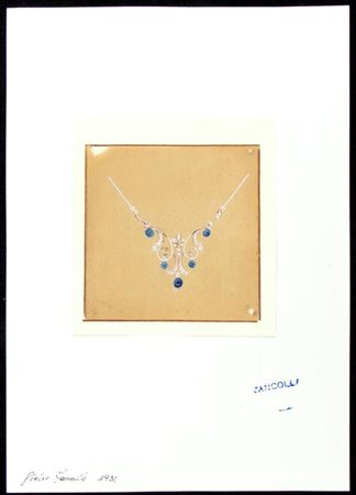 GIULIO ZANCOLLA Progetto per girocollo Anni '30 disegno di girocollo con...