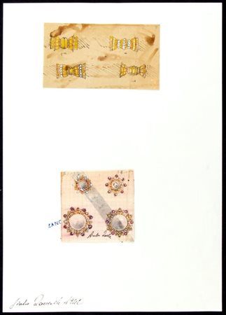 GIULIO ZANCOLLA Progetti per spille e chiusure per collane Anni '40 disegni...