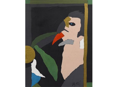 Fabio De Poli (Genova 1947) Lo specchio Acrilico Firmato Misure 45x35 cm
