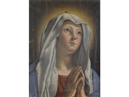 Sassoferrato (Maniera di) Madonna in preghiera Olio su tela Misure 50x40 cm