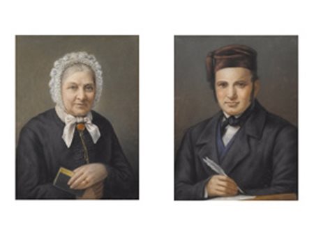 Anonimo (XIX Secolo) Coppia di ritratti Pastello su carta Misure 63,5x49 cm