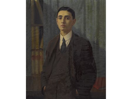 Matilde Luchini (Firenze 1871-Firenze 1948) Ritratto di giovane uomo Olio su...