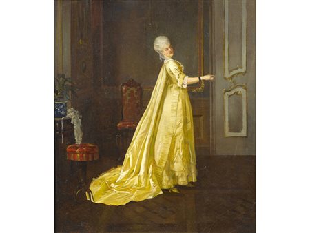 Adolf Manfred Trautschold (1854-?) Ritratto di una signora Olio su tela...