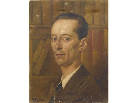 Emilio Pasini (Brescia 1872-1953) Ritratto Olio su tela Firmato Misure 50x39 cm