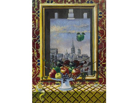 Carlo Pescatori (Brescia 1932) Composizione con natura morta Olio su tela...