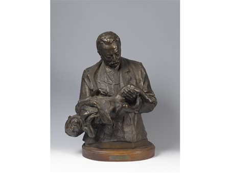 Anonimo (XX Secolo) Il pediatra Bronzo Non Firmato Altezza 50 cm