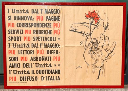LOCANDINE D'ARTE (RENATO GUTTUSO) - L'Unità si rinnova, 1962