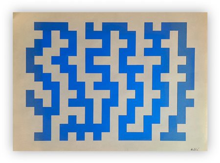 AUTORE INDECIFRATO - Equilibrio del ritmo geometrico strutturale (Soluzione 77), 1982