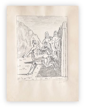 GIORGIO DE CHIRICO (1888-1978) - La famiglia dei Centauri, 1973