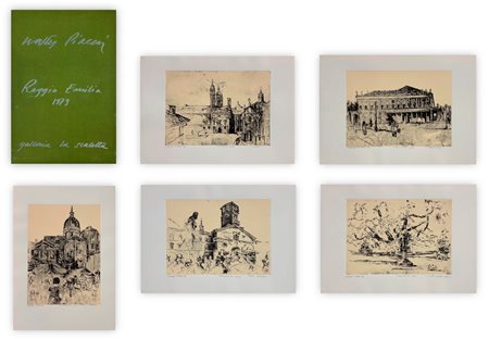 WALTER PIACESI (1929-2022) - 6 temi svolti - estratti di vie, piazze, strade, monumenti, cose e persone - disegnati con pazienza da Walter Piacesi e descritti con diligenza da Antonia - Cristina - Devid - Francesca - Maria Cristina - Riccardo, 1979