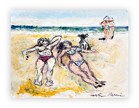 WALTER PIACESI (1929-2022) - Figure al mare, 2015