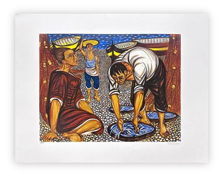 GIUSEPPE MIGNECO (1908-1997) - Senza Titolo (Pescatori)