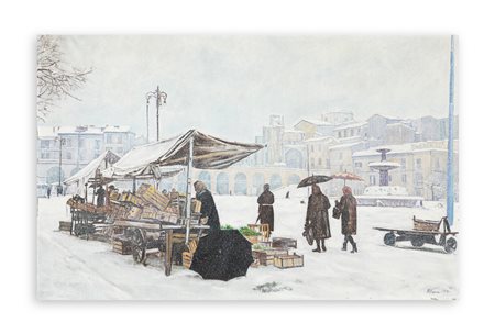 CARLO ALLEVA (1932-1993) - Nevicata in città, 1981