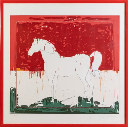 Mario Schifano (Homs 1934 - Roma 1998), "Cavallo tricolore".