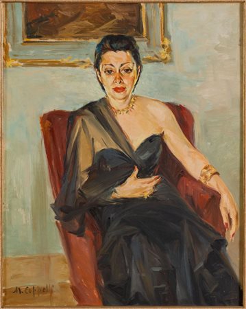 Uber Coppelli (Modena 1919 - 2000), "Ritratto di Albertina Sternieri in Blondi".