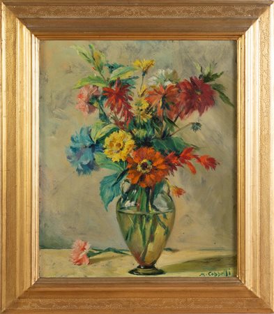 Uber Coppelli (Modena 1919 - 2000), "Vaso con fiori".