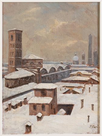 Piero Fiori (Bologna 1947),  "Bologna innevata".