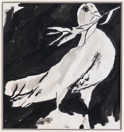 Renato Guttuso (Bagheria 1911 - Roma 1987), "La colomba della pace".