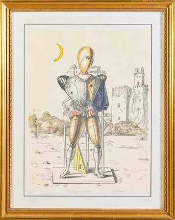 Giorgio De Chirico (Volo 1888 - Roma 1978), "Il Trovatore con la luna", 1970.