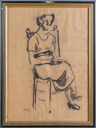 Emilio Notte (Ceglie Messapica 1891 - Napoli 1982), "Donna seduta".