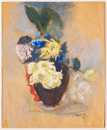 Lea Colliva (Bologna 1901 - 1975), "Vaso di fiori", 1939.