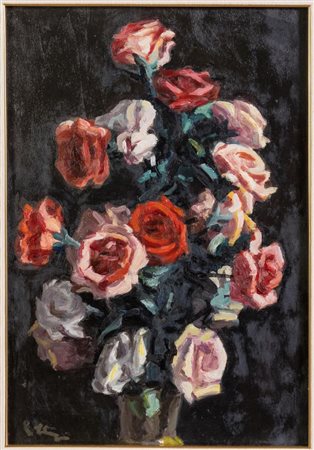 Camillo Stagni (Borgo Panigale 1888 - Bologna 1972), "Rose", 1960-1962.