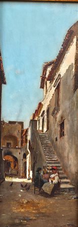 Scena di vita di popolane a Napoli