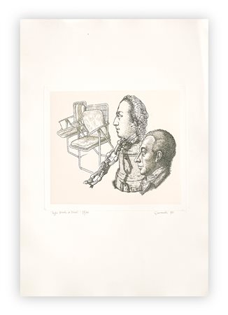 GIUSEPPE GUERRESCHI (1929-1985) - Doppio ritratto Füssli, 1981