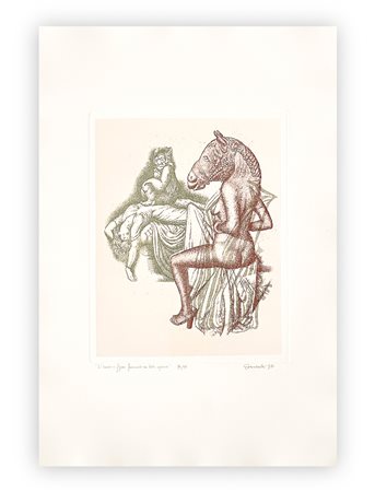 GIUSEPPE GUERRESCHI (1929-1985) - L'Incubo e figura femminile con testa equina, 1981