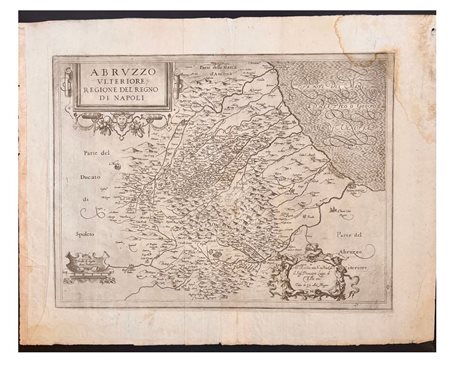 Giovanni Antonio MAGINI-Mappa Antica – ABRUZZO ULTERIORE – Rara Incisione Originale del 1620 – 