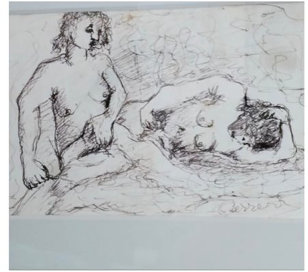 Attilio Curreri, Ritratto di Volto, Disegno a Carboncino su Carta