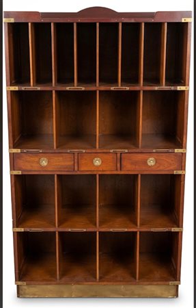 Scaffale Sorter in Mogano Stile Campaign Authentic Models Ritz
