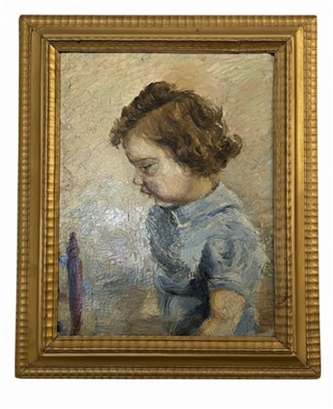 Dipinto olio su tela Ritratto di Fanciulla in Profilo – Scuola Europea della prima metà del XX Secolo