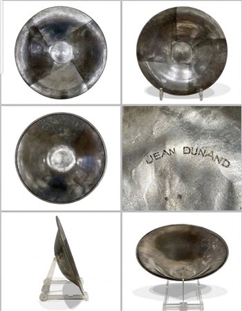Jean Dunand-Piatto Art Déco in Argento  diametro 24 cm anni 20