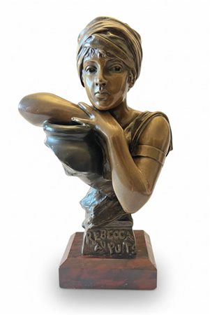 Emmanuel Villanis (1858–1914) "Rebecca au Puits" – Bronzo firmato cm 16