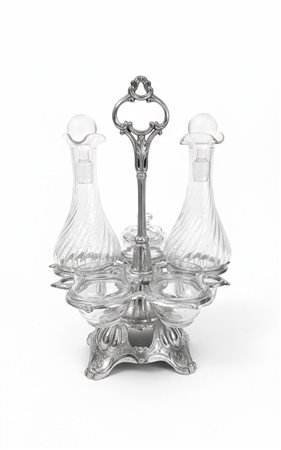 Set da Condimento in Cristallo e Metallo