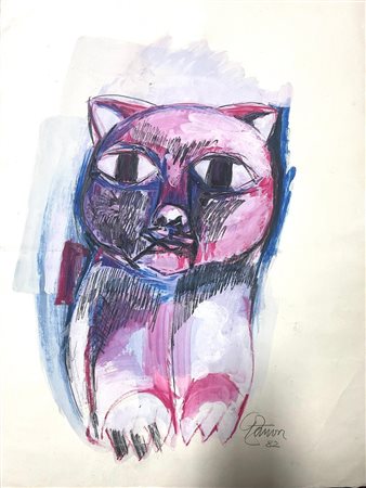 Lotto di dodici opere su carta realizzate in tecnica mista, che include l'impiego di gouache, carboncino, inchiostro, matita colorata e pastello a olio
